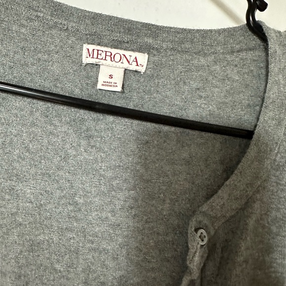 Merona size small heather gray button front cardigan - Picture 2 of 6